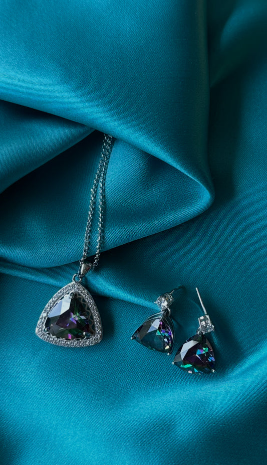 Mystic Topaz - Earring & Pendant Set